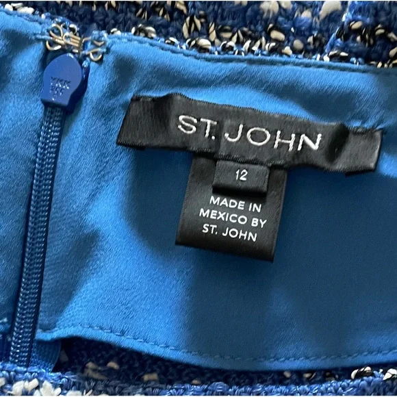 ST. JOHN COLLECTION Butterfly Ribbon Tweed Knit A-Line Dress - Picture 8 of 14